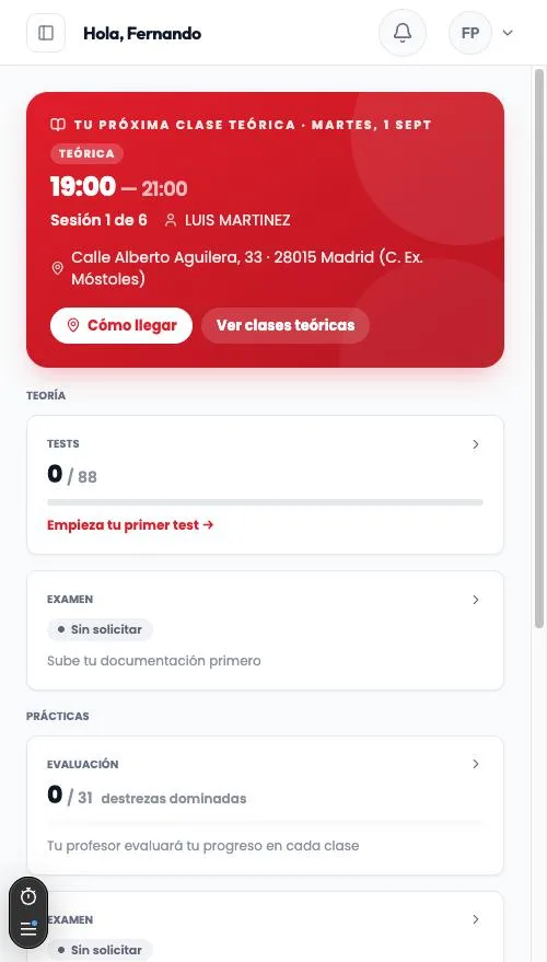 Autius student app dashboard
